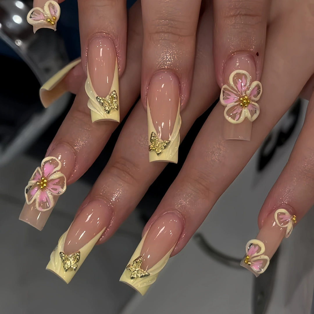 Decorative Long Press-On Nail Extensions Stornfield