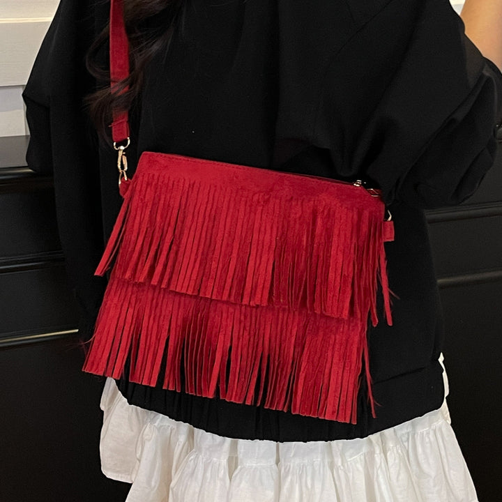 Fringe Suede Crossbody Bag