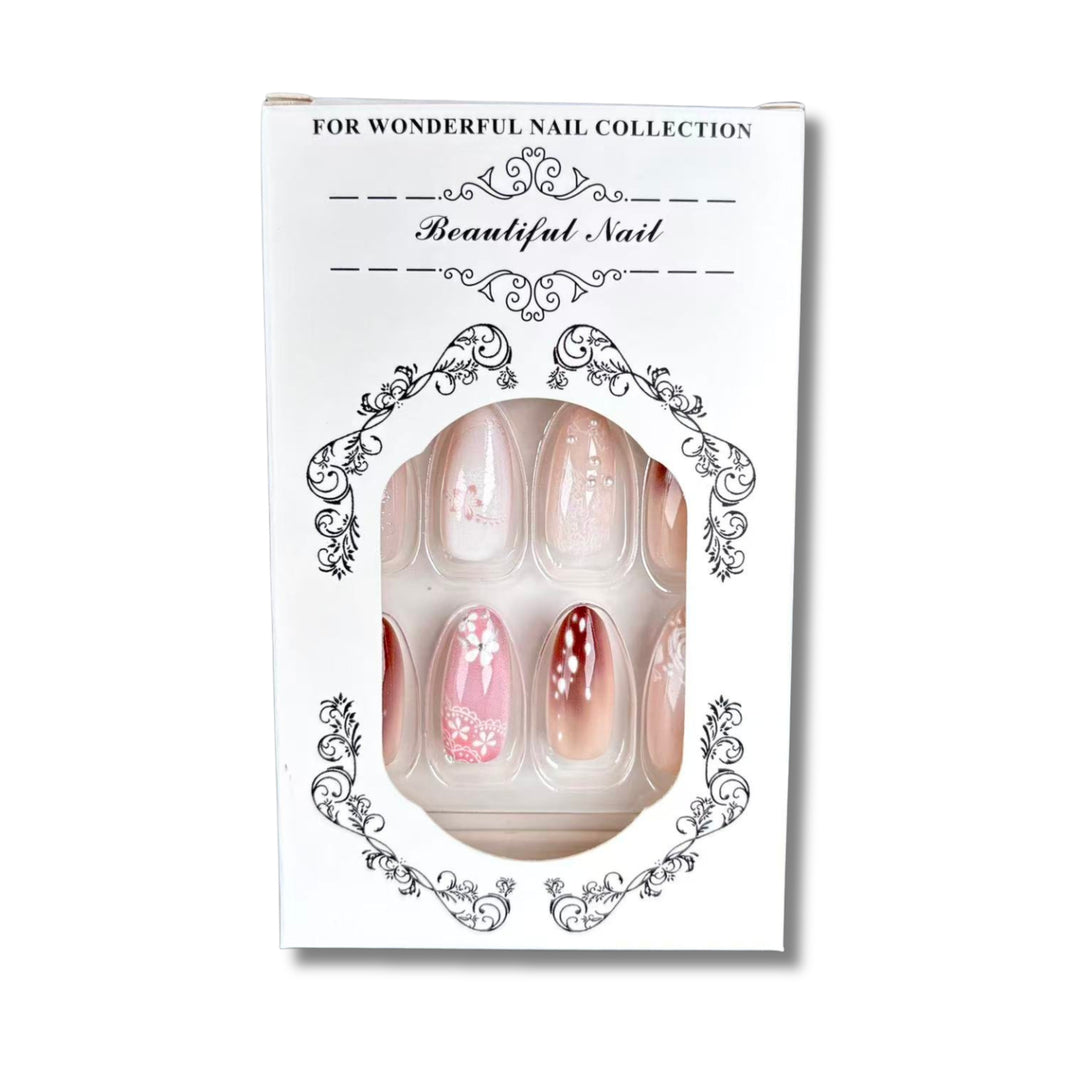 Decorative Floral-Inspired Press-On Nail Set