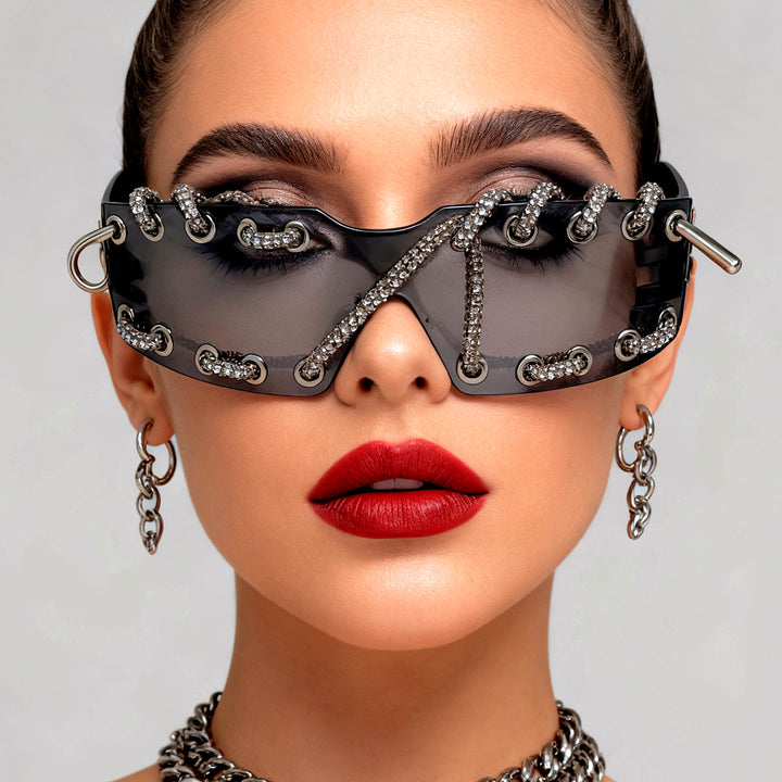 Women's sunglasses with unique lacing design Stornfield