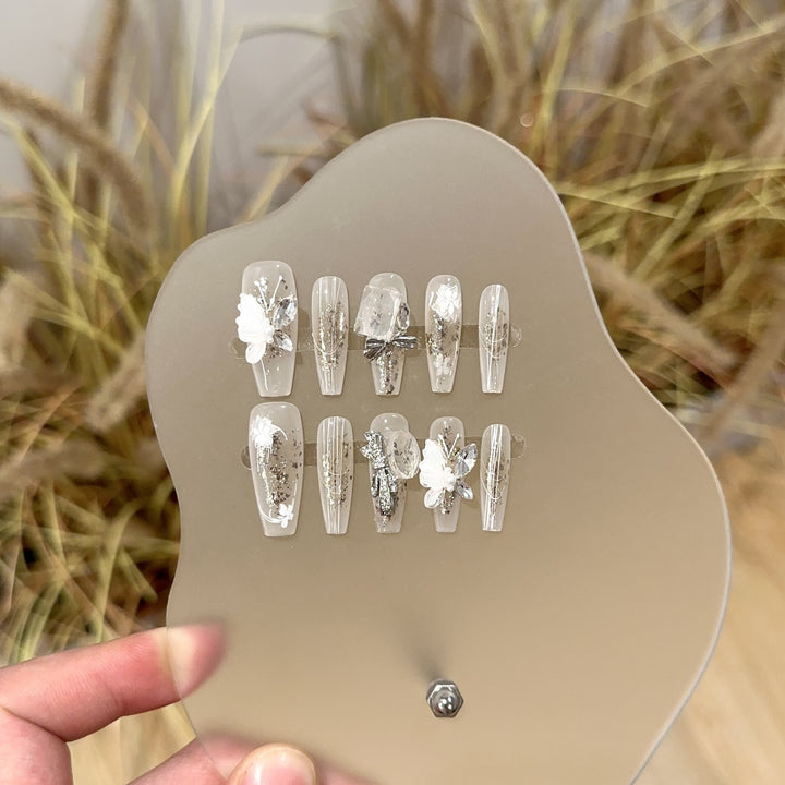 Decorative Floral Press-On Nail Set
