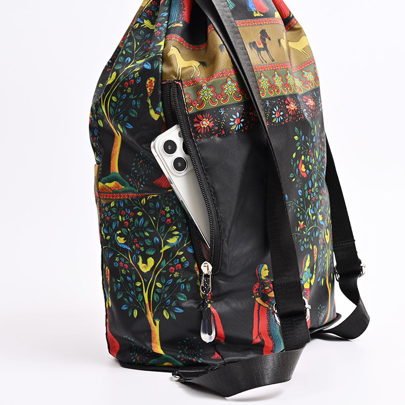 Drawstring Floral Print Backpack Stornfield