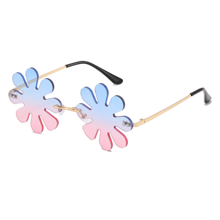 Women Playful Flower Sunglasses with Stylish Metal Frame Stornfield