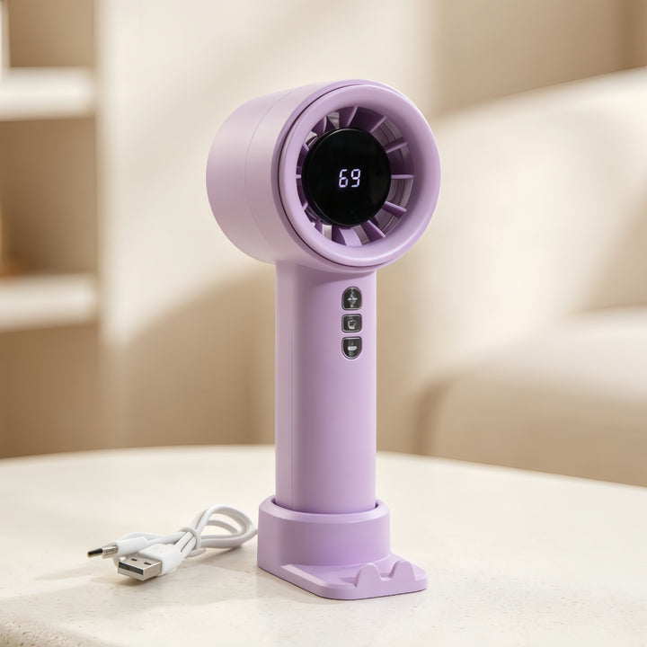 Women High-Performance Hand Fan with Digital Speed Display Stornfield