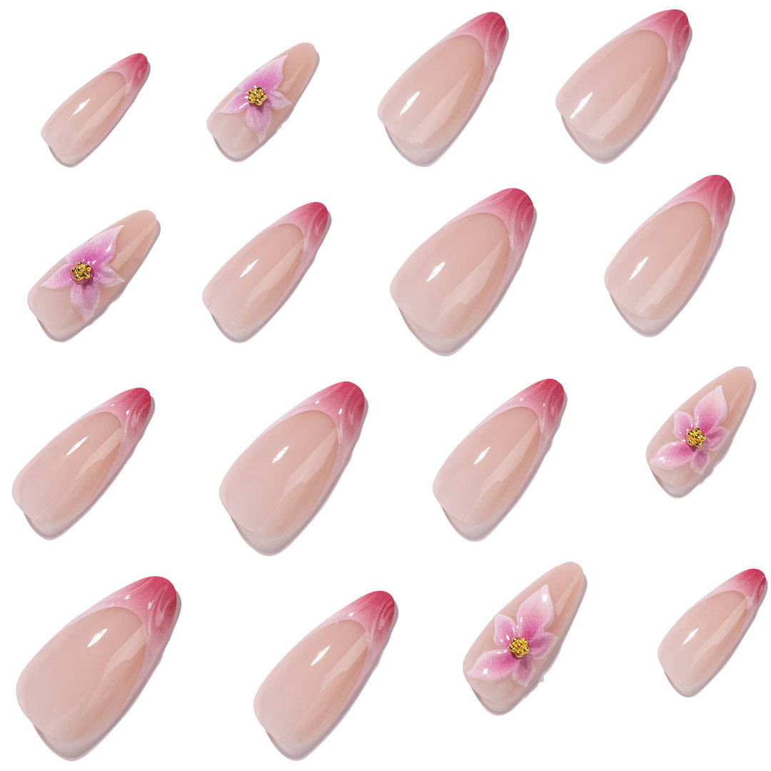 Artistic Nail Extensions with Floral Accents Stornfield