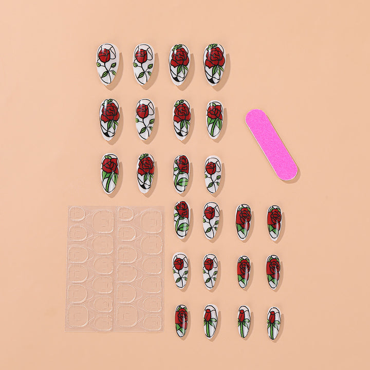 Elegantly designed artificial nails with floral pattern Stornfield