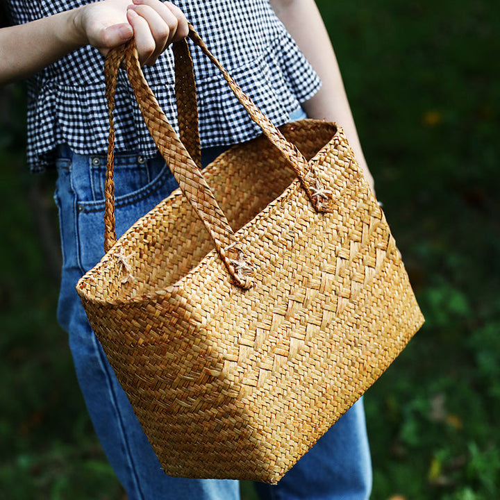 Premium Handwoven Natural Storage Tote Stornfield