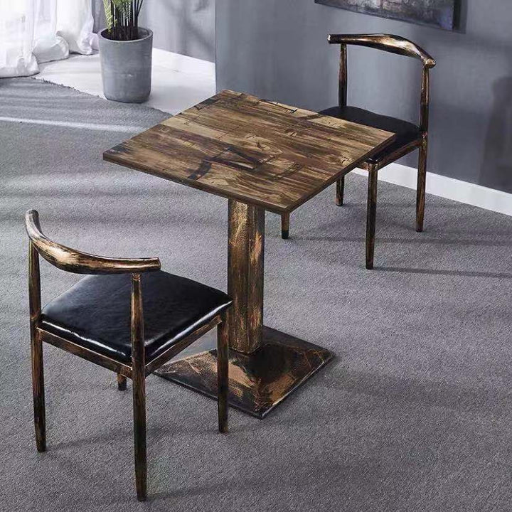 Vintage dining table with custom license plate design Stornfield