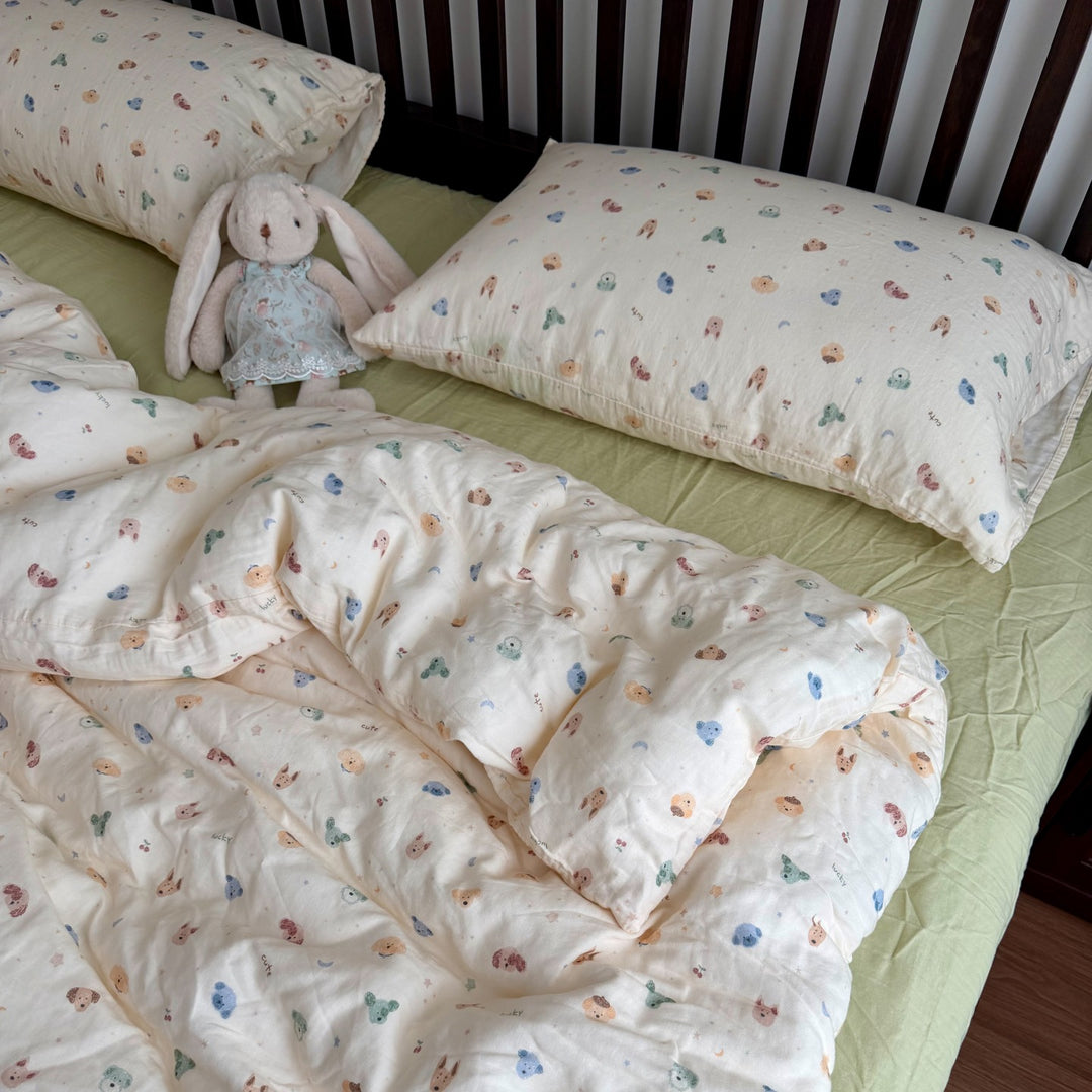 Floral Cotton Reversible Duvet and Sheet Nursery Bedding Set