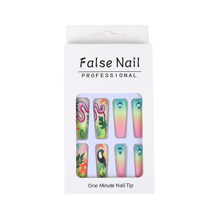 Artificial nail tips in tropical design Stornfield