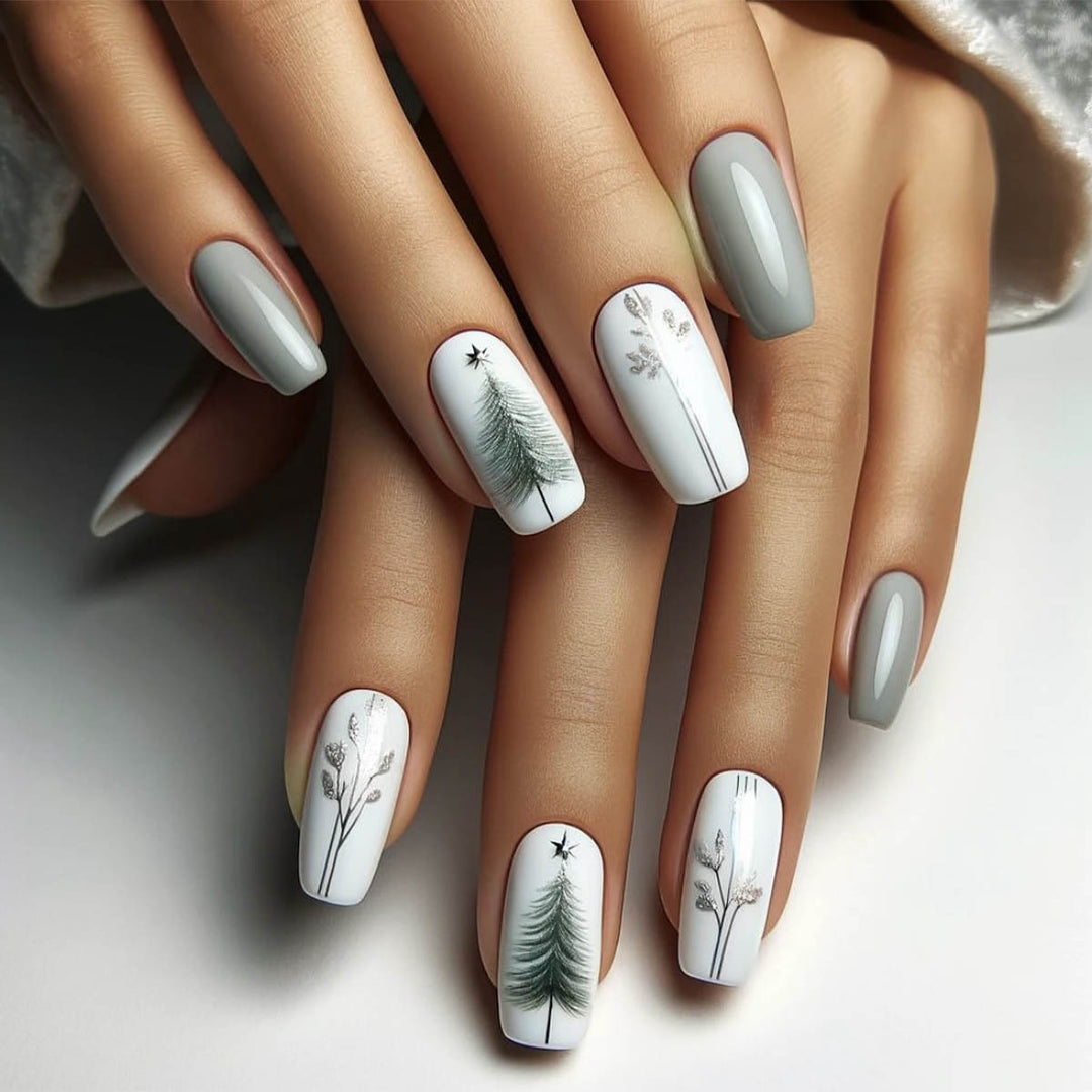 Artistic Botanical Press-On Nail Art Stornfield