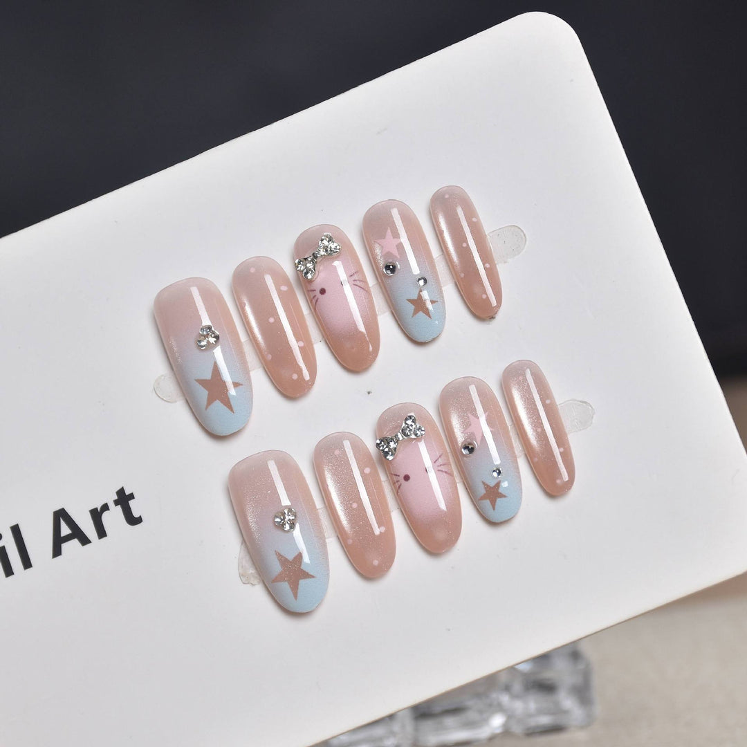 Star-Embellished Press-On Nail Extensions Stornfield