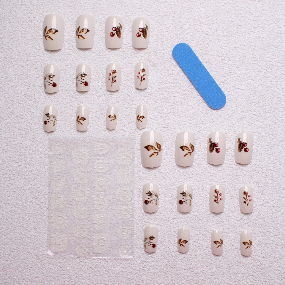 Elegant Holiday-Themed Press-On Nails Stornfield