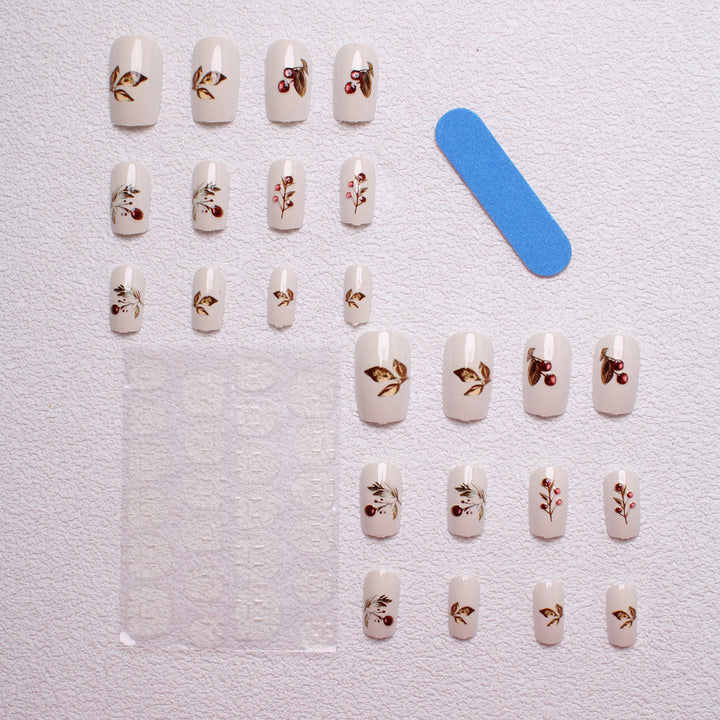 Elegant Holiday-Themed Press-On Nails Stornfield