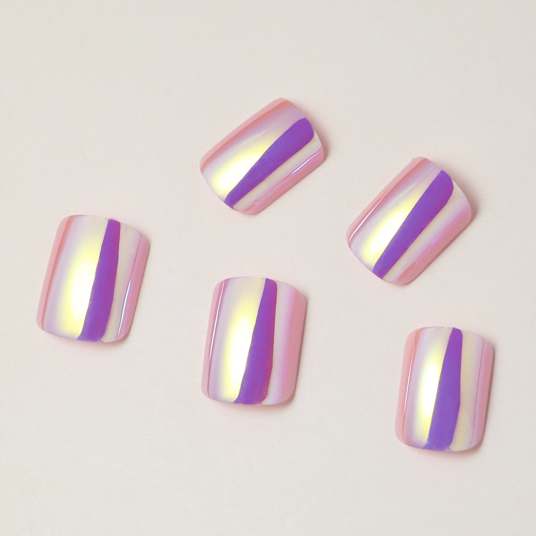 Elegant Iridescent Press-On Nail Tips Stornfield