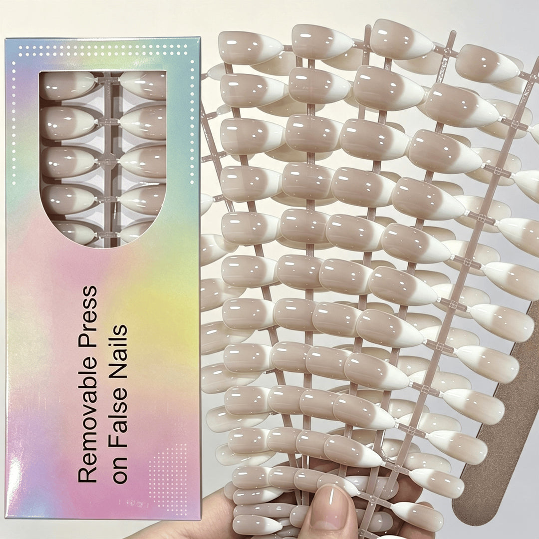 Removable Press-On Nail Set with French Tip Design Stornfield