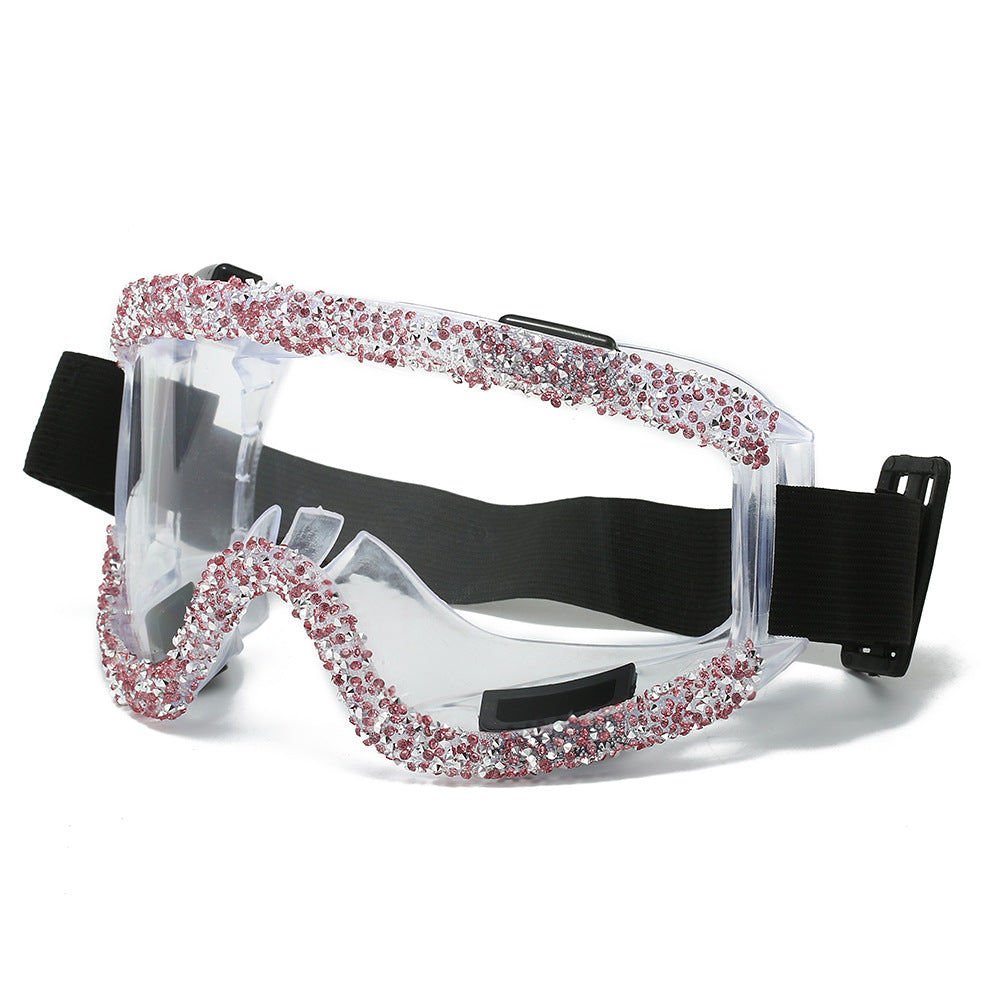 Women's glamorous ski goggles with sparkling decorative frame Stornfield