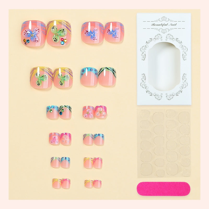 Creative nail art set with cheerful butterfly designs Stornfield