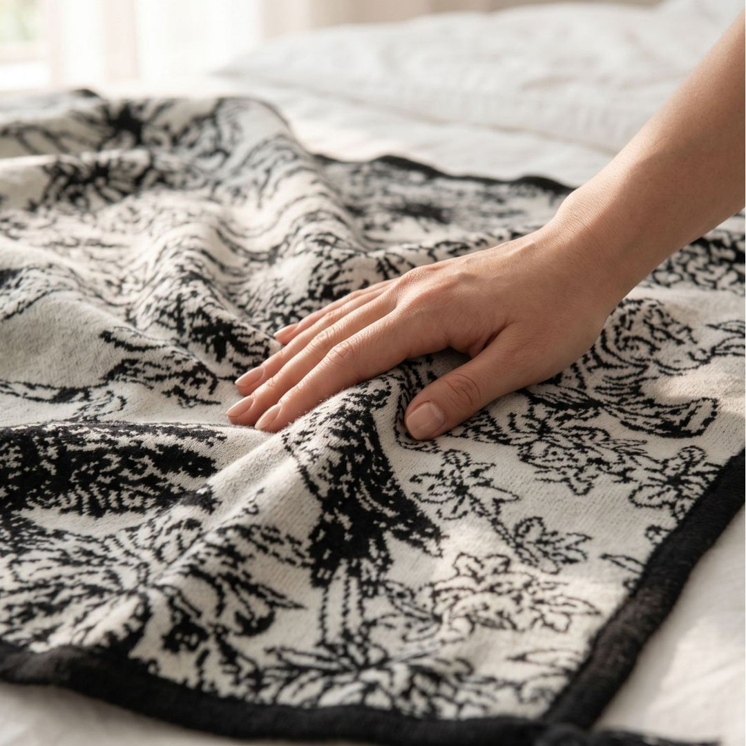Elegant Jacquard Knit Throw Blanket
