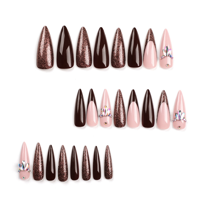 Artful Nail Extensions with Sparkling Accents Stornfield