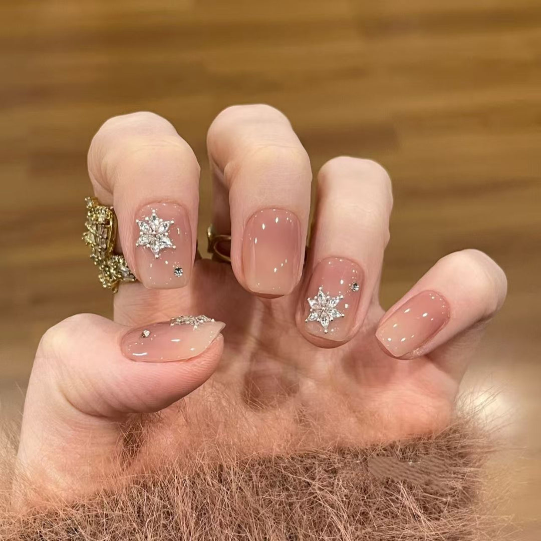 Elegant Rhinestone Embellished Press-On Nail Set