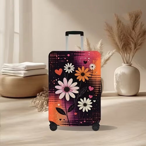 Unisex nan elastic suitcase cover with volcanic lava marble design, stretch protective cover for trolley Stornfield