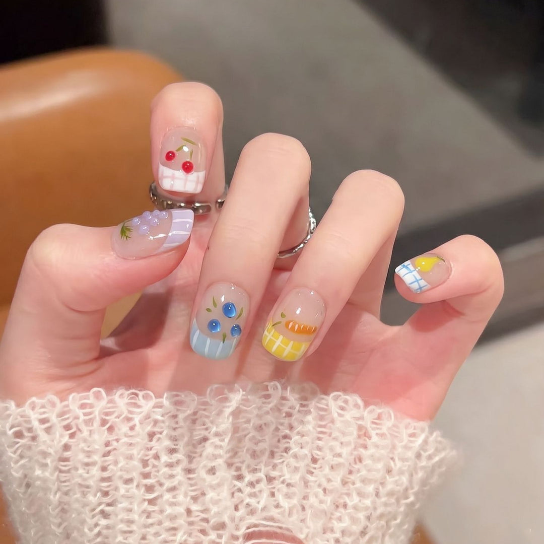 Artistic Fruit-Inspired Press-On Nail Set Stornfield