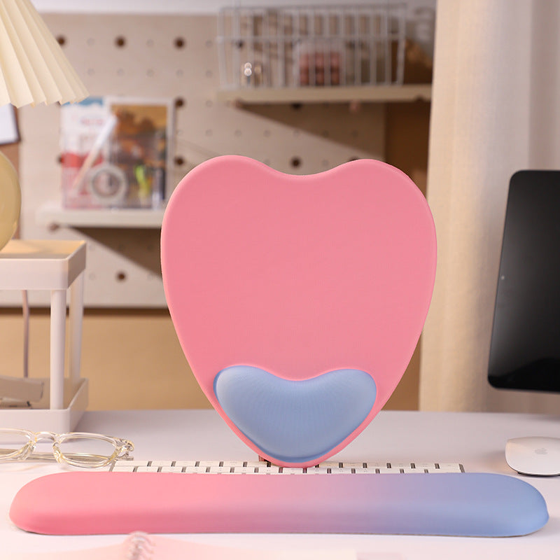 Heart-Shaped Mouse Pad with Wrist Support