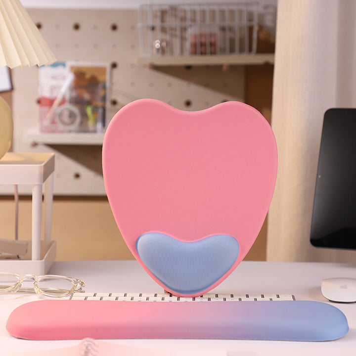 Heart-Shaped Mouse Pad with Wrist Support