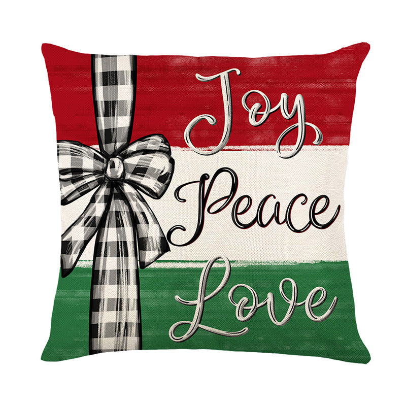Seasonal Decorative Square Cotton-Linen Throw Pillow Cover with Snowman Cardinal Print