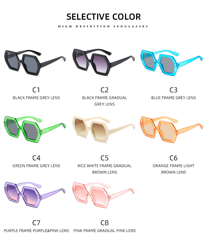 Ladies hexagonal sunglasses with comfortable frame Stornfield