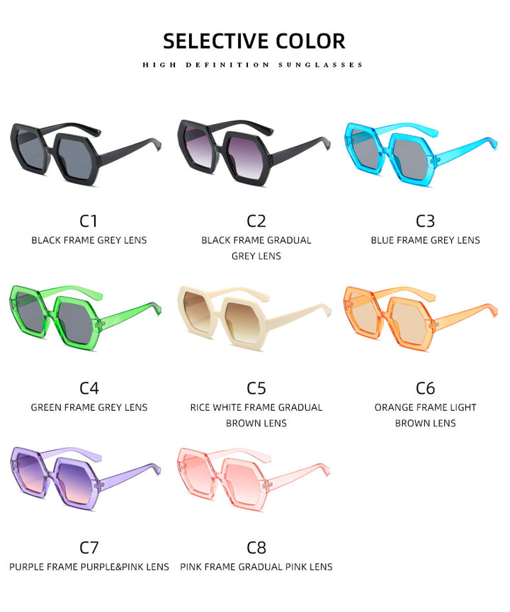 Ladies hexagonal sunglasses with comfortable frame Stornfield