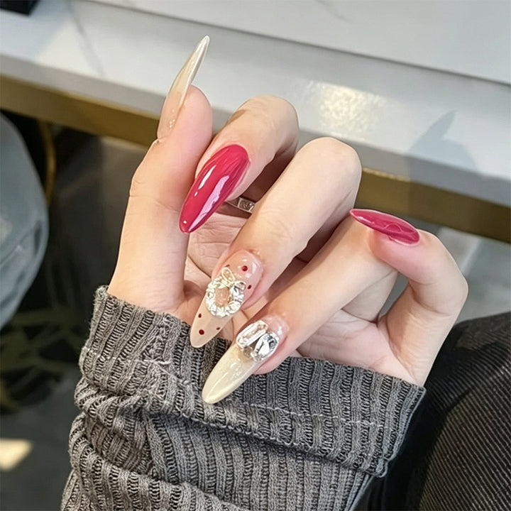 Artificial nail set with sparkling glitter accents Stornfield