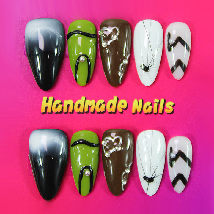 Artificial Nails Set with handcrafted, creative design elements Stornfield