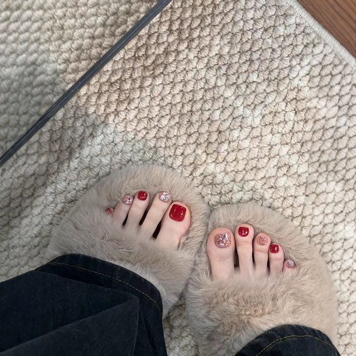 Glittery Pedicure Nail Art