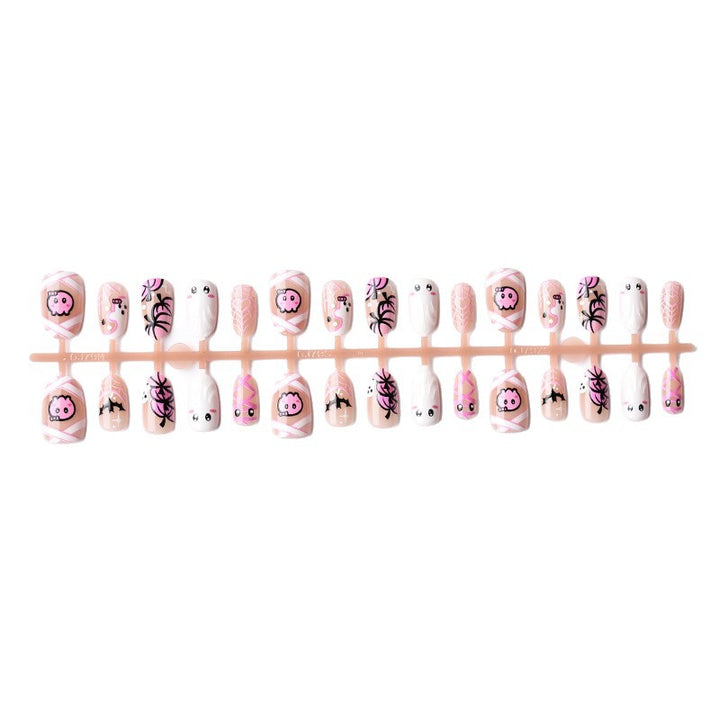 Thematic Halloween Ghost and Spider Press-On Nail Set