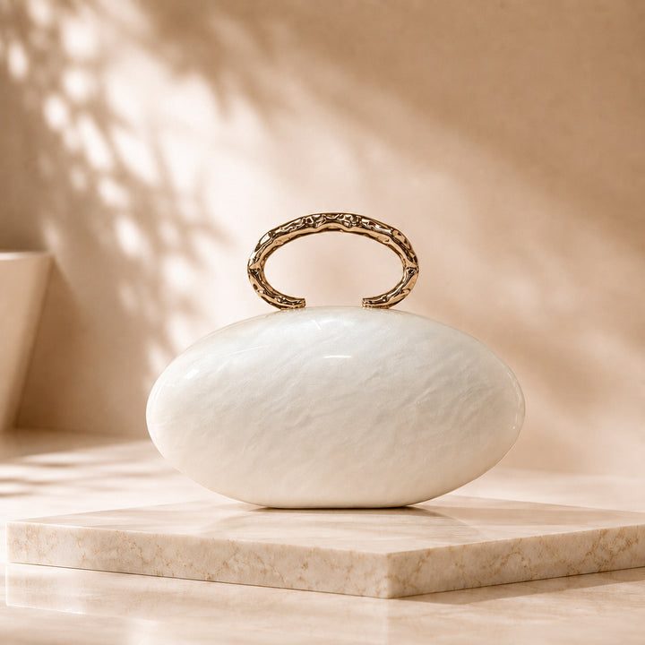 Artistic Curved Handle Acrylic Clutch