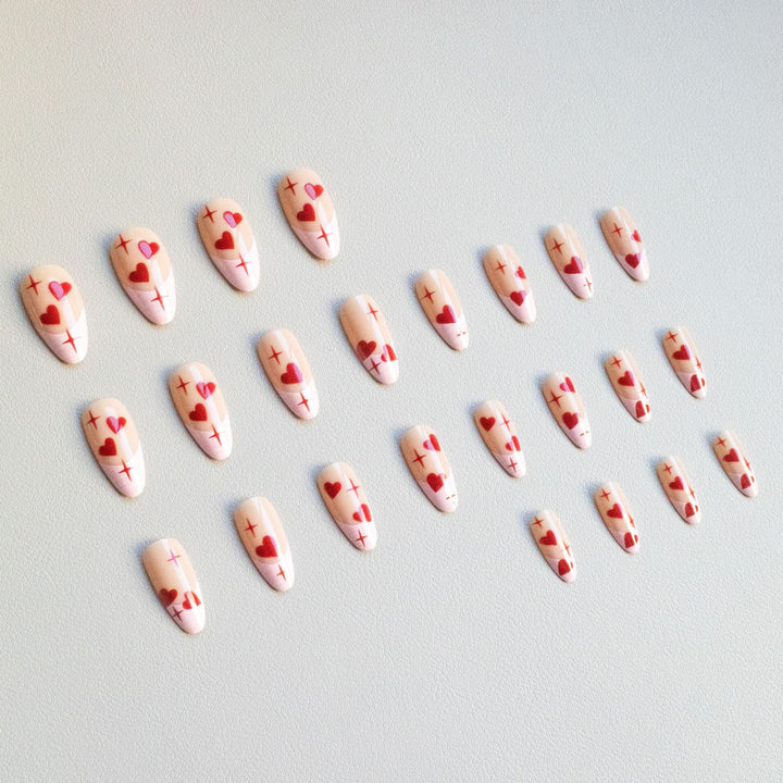 Heart-Themed Acrylic Nail Art Kit