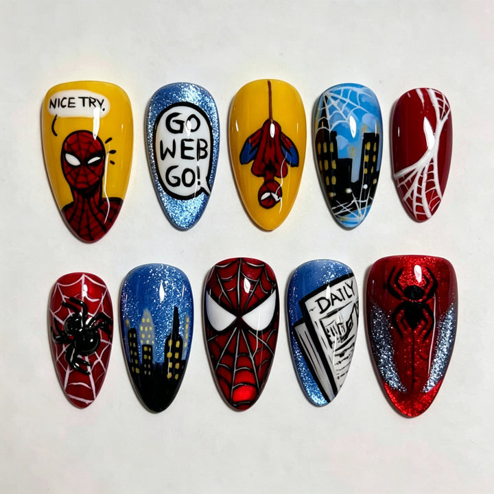 Themed Superhero Press-On Nail Art Set