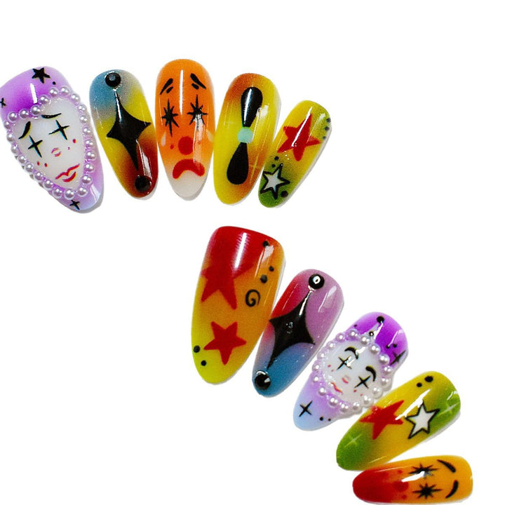Artistic Kiss-Themed Press-On Nail Art Stornfield