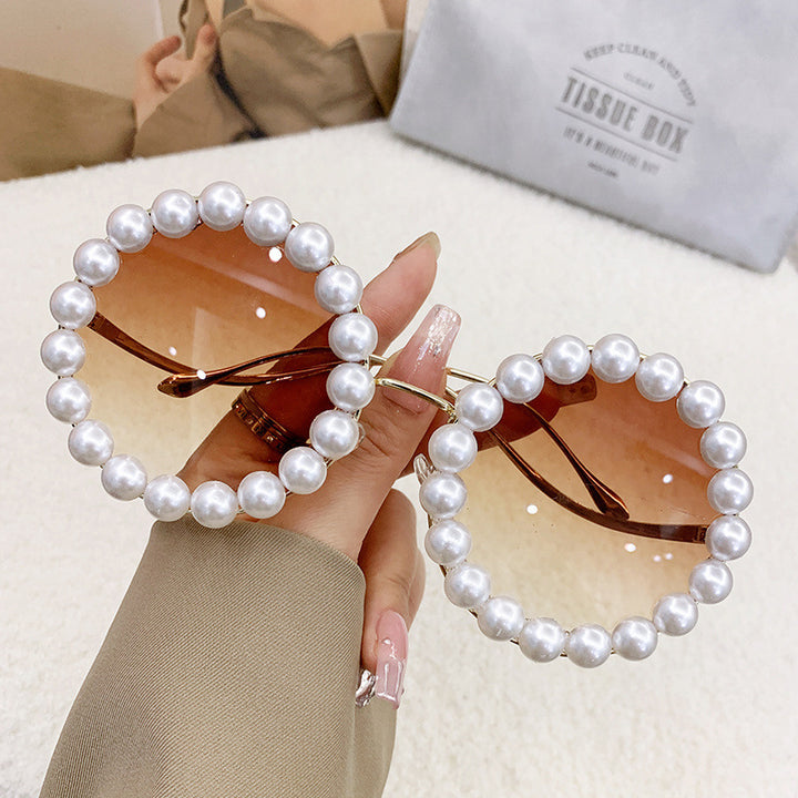 Women elegant oversized sunglasses with stylish transparent frame Stornfield