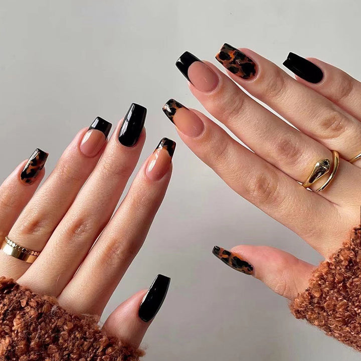 Artistic stiletto nails with leopard design Stornfield