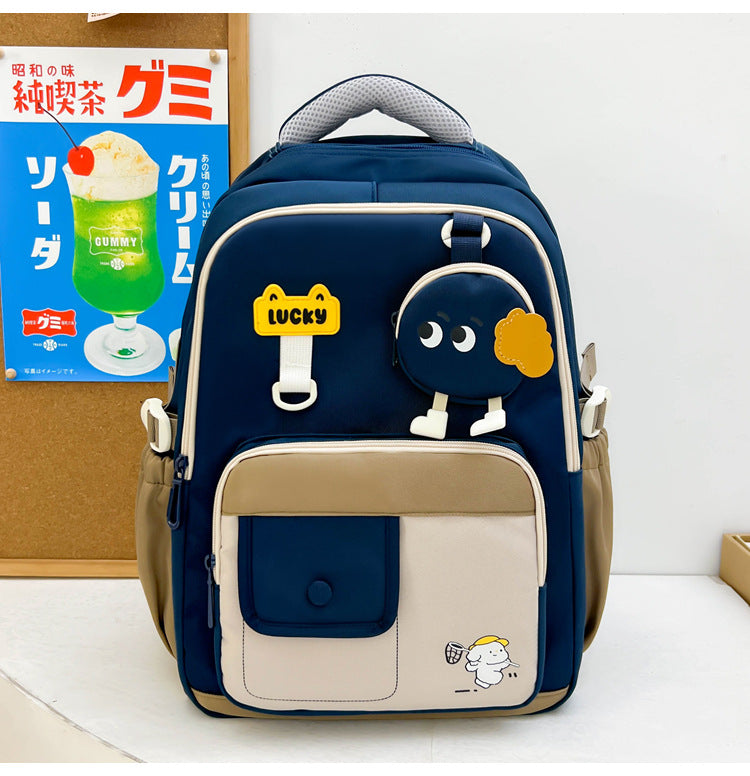 Cute Character-Designed Multi-Pocket School Backpack Stornfield