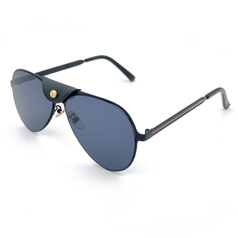 Retro Pilot Sunglasses with Blue Tinted Lenses Stornfield