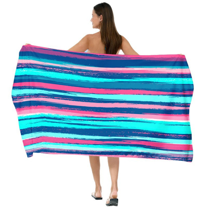 XXL Beach blanket with colorful stripe pattern Stornfield