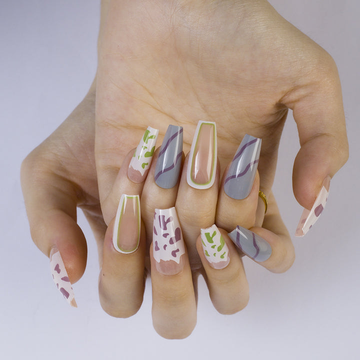 Artificial Nails in Modern Design with Graphic Patterns Stornfield