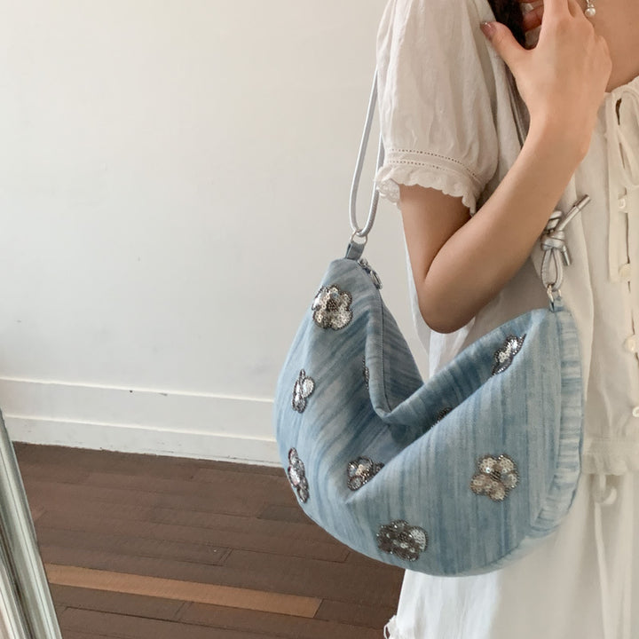 Floral Embellished Denim Handbag Stornfield