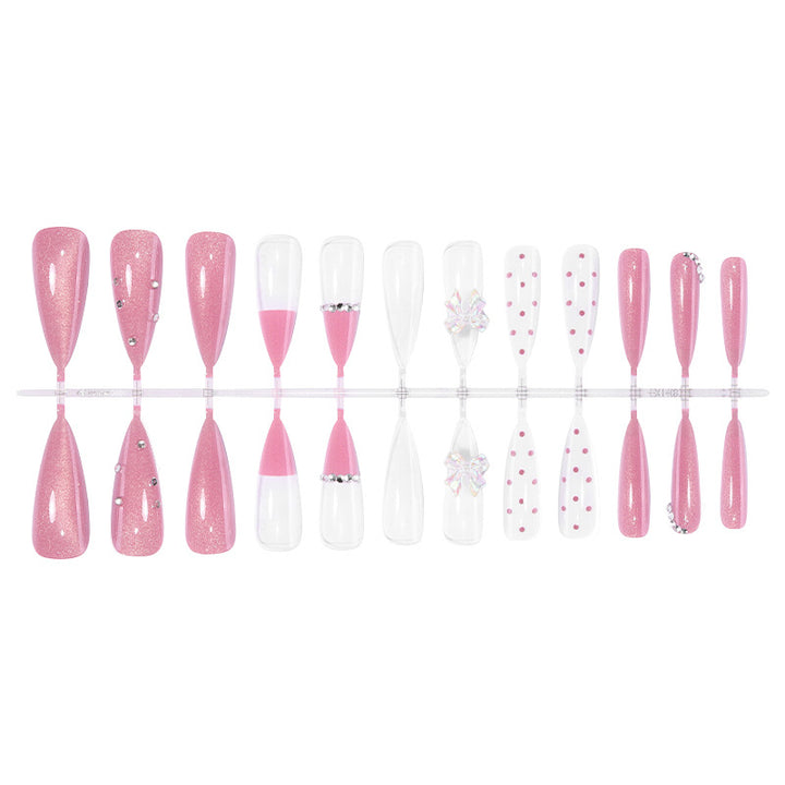 Decorative Press-On Nail Art Set with Glitter and Rhinestone Accents Stornfield