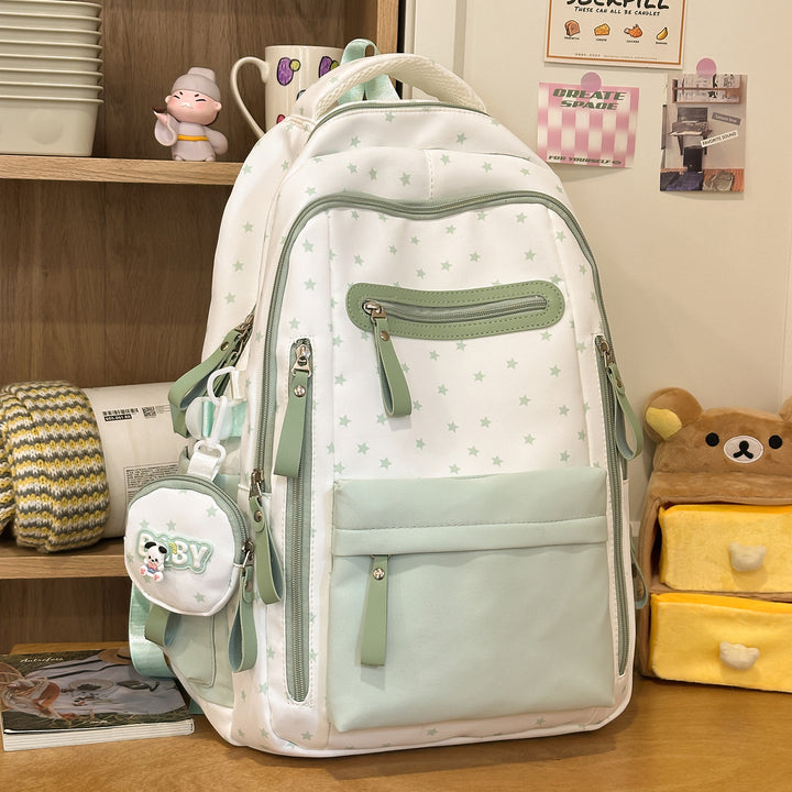 Backpack with Charming Star Applications and Practical Compartments Stornfield