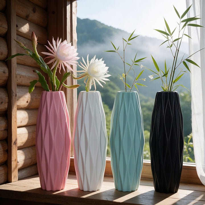 Textured Geometric Ceramic Vase Stornfeild